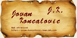 Jovan Končalović vizit kartica
